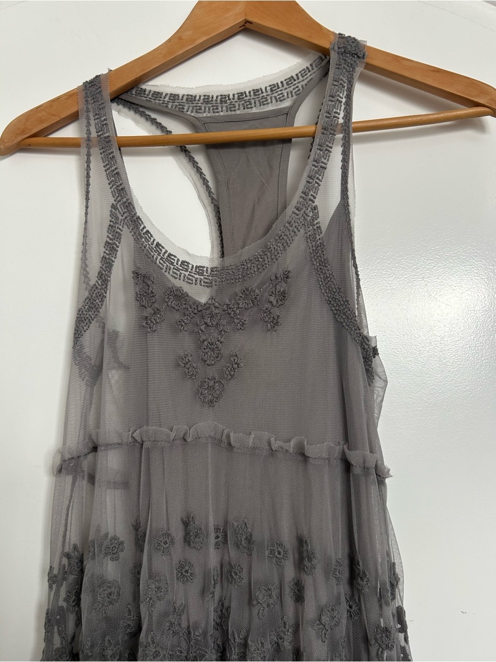 Abercrombie & Fitch Lace Tiered Maxi Dress Size S Boho Shabby Chic 90s Fairy y2k - Picture 12 of 12